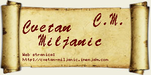 Cvetan Miljanić vizit kartica